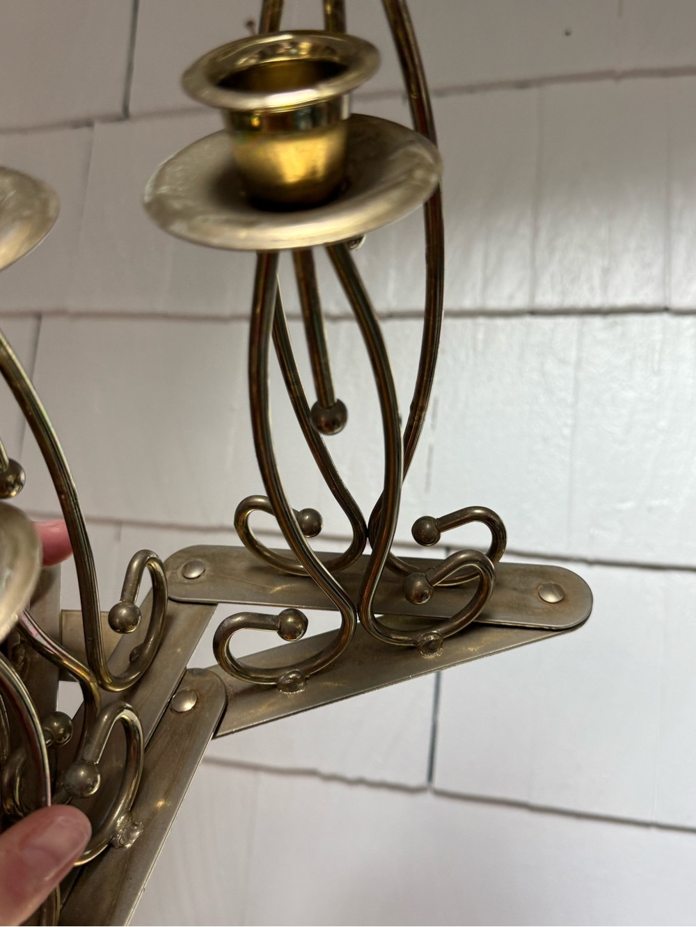 vintage mid-century brass 5-taper adjustable candelabra - Picture 5 of 5